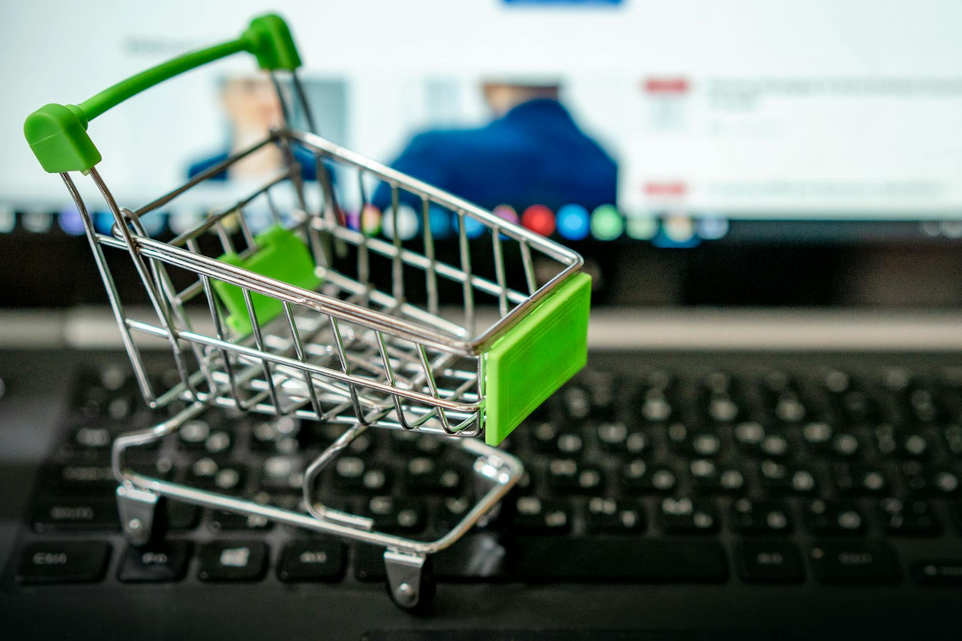 close up photo of a miniature shopping cart